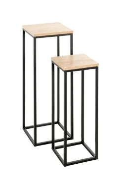 Blumensäulen 2er-Set braun/schwarz