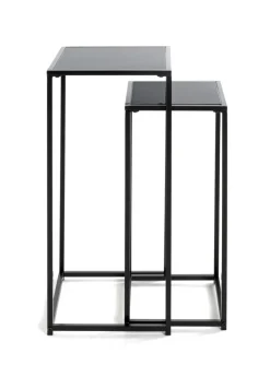 Blumensäulen 2er-Set schwarz