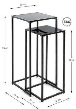 Blumensäulen 2er-Set schwarz