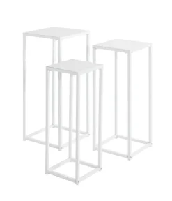 Blumensäulen 3er-Set weiß