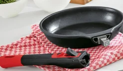 bongusto Bratpfanne mit Abnehmbarem Griff 20 cm schwarz/ rot