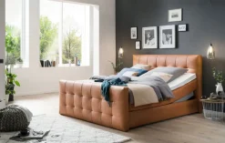 Boxspringbett BARELL LEEDS GAVIN 180 x 200 cm cognacbraun