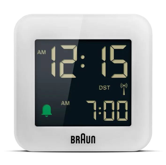 BRAUN Funkwecker flach weiß