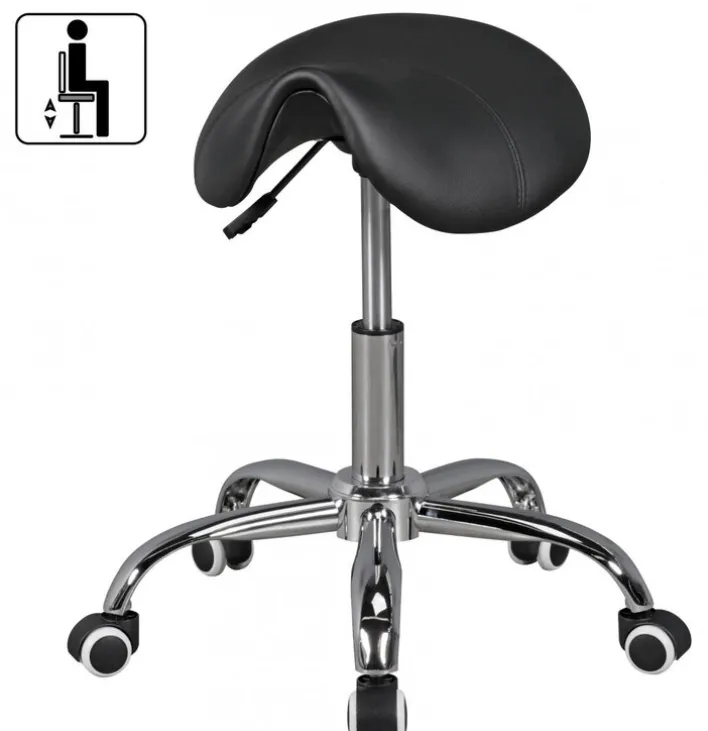 Bürohocker 60 cm silberfarbig/ schwarz