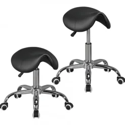 Bürohocker 60 cm silberfarbig/ schwarz