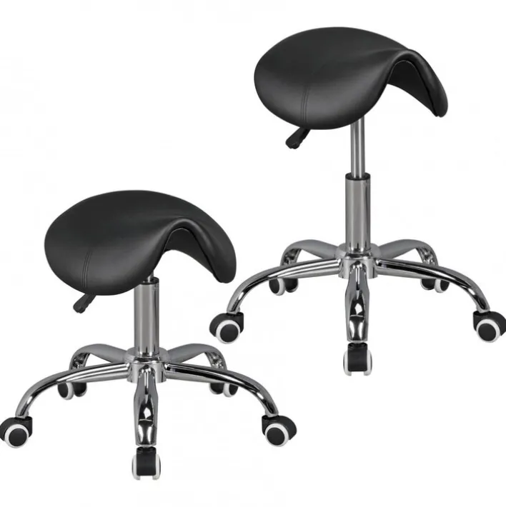 Bürohocker 60 cm silberfarbig/ schwarz