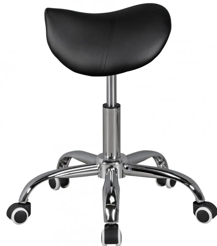 Bürohocker 60 cm silberfarbig/ schwarz