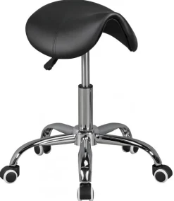 Bürohocker 60 cm silberfarbig/ schwarz