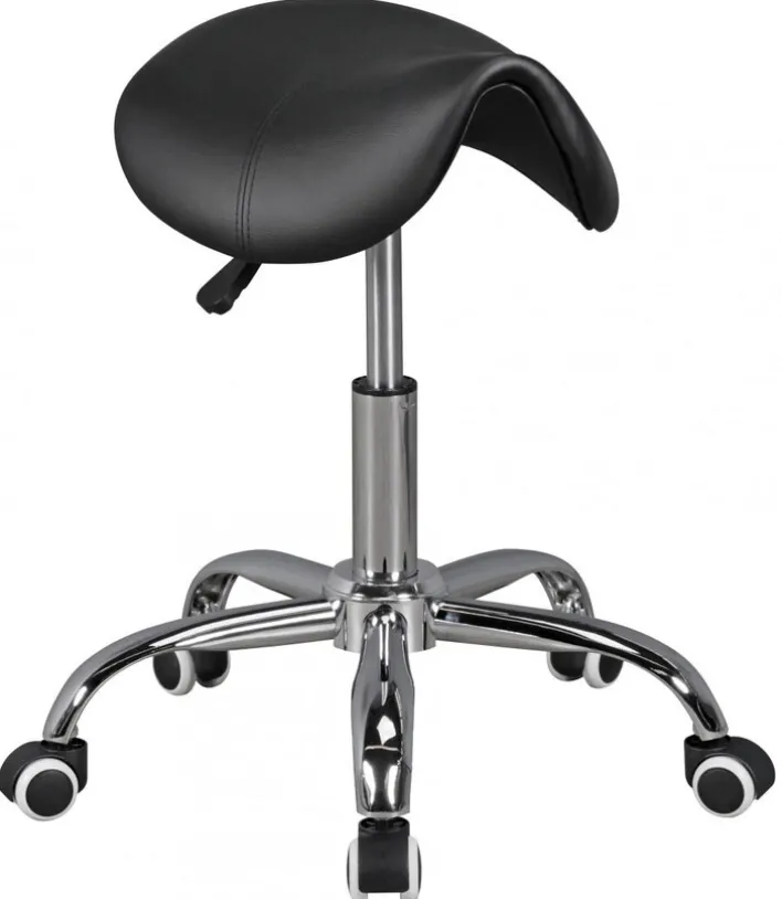 Bürohocker 60 cm silberfarbig/ schwarz