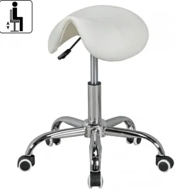 Bürohocker 60 x 60 cm weiß silber