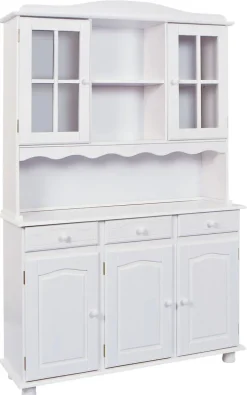 Buffet FELIX 130x198x43 cm Massivholz Kiefer weiß