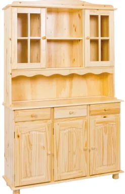 Buffet LUIS 130x198x43 cm Massivholz Kiefer Natur