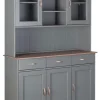 Buffet NICLAS 6.1 131x190x45 cm Massivholz grau/braun