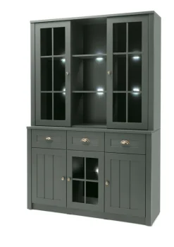 Buffetschrank ASCOT 130 x 196 x 43 cm grün/goldfarbig
