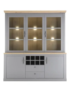 Buffetschrank CHAMBORD 183 x 206 cm hellgrau/braun