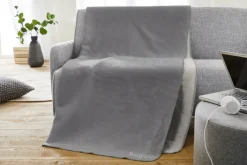 bugatti Wohndecke 150 x 200 cm schwarz/silber