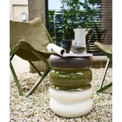 BULB Beistelltisch 34 x 44 cm rund grün mehrfarbig