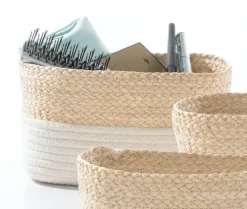 casaNOVA Aufbewahrungskorb 23 x 18 cm weiß/ beige