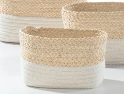 casaNOVA Aufbewahrungskorb 17 x 12 cm weiß/ beige