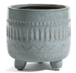 casaNOVA Übertopf BOHO 14 cm blau /goldfarbig