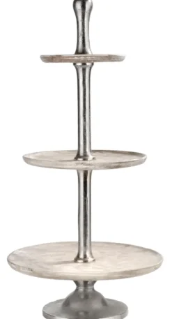 casaNOVA Deko Objekt Etagere 3-stöckig TANNENDUFT & LICHTERGLANZ Mangoholz