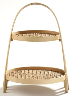 casaNOVA Etagere 2 Stöckig 44 cm Bambus