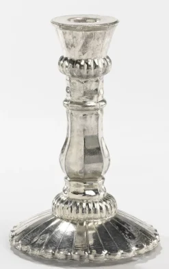 casaNOVA Kerzenständer groß 17 cm silberfarbig