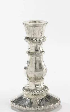 casaNOVA Kerzenständer klein 14 cm silberfarbig