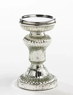 casaNOVA Kerzenständer klein 16 cm silberfarbig
