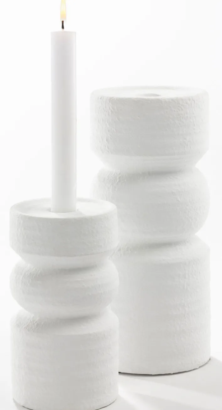 casaNOVA Kerzenständer klein 20 cm weiß