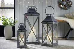 casaNOVA Laterne 61,5 cm Metall/Glas schwarz