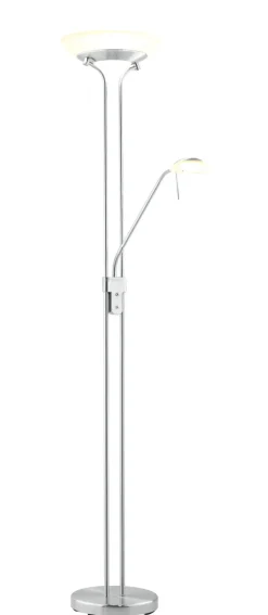 casaNOVA LED Deckenfluter EVEN II mit Leselicht nickelfarbig