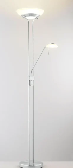 casaNOVA LED Deckenfluter EVEN II mit Leselicht nickelfarbig