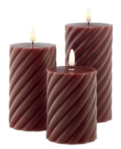 casaNOVA LED Kerze DRILL 15 cm rot