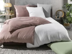 casaNOVA Musselin-Bettwäsche GRETA 135 x 200 cm grau