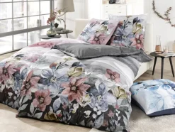 casaNOVA Satin-Bettwäsche FRIDA 135 x 200 cm anthrazit