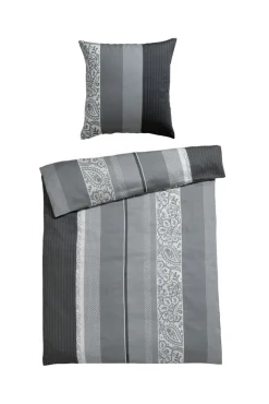 casaNOVA Satin-Bettwäsche JOHANNA 135 x 200 cm grau