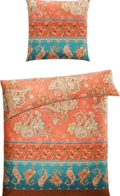 casaNOVA Satin-Bettwäsche SUN 135 x 200 cm orange