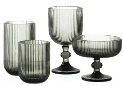 casaNOVA Trinkglas RIFFLE 465 ml grau