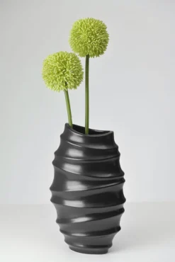 casaNOVA Vase 35,5 cm schwarz matt