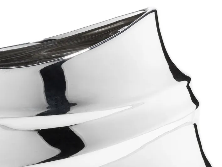 casaNOVA Vase 26 cm silberfarbig Hochglanz