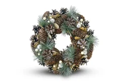 casaNova Weihnachtsdeko Kranz 9 cm Braun-Grün