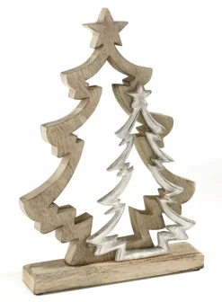 casaNOVA Weihnachtsdeko Weihnachtsbäume GOLDENE PRACHT 36 cm