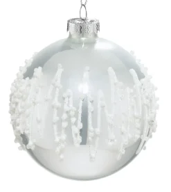 casaNOVA Weihnachtskugel WEIHNACHTSZAUBER 8 cm weiß