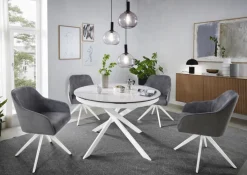 CASAVANTI Armlehnstuhl GENT hellgrau/weiß