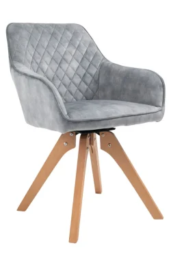 CASAVANTI Armlehnstuhl Samtvelours grau/braun