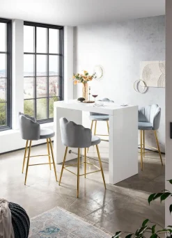 CASAVANTI Barhocker 2er Set hellgrau