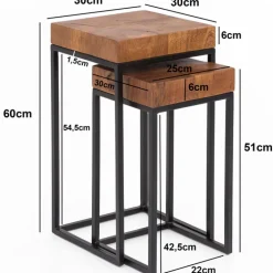 CASAVANTI Beistelltisch 2er-Set braun/schwarz