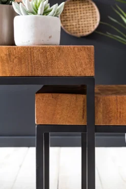 CASAVANTI Beistelltisch 2er-Set braun/schwarz