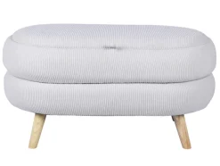 CASAVANTI Bettbank Holzfüße massiv Cord 48,5 x 87 x 46 cm Braun/Beige